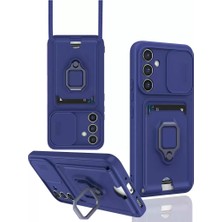 Sh Ticaret Galaxy S23 Fe Kılıf Zuma Kartvizitli Yüzüklü Silikon - Lacivert