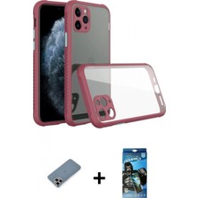 İlk El Grup Ieg™ iPhone 11 Pro Max Nova Asil Özel Seri - Siyah 34D Izgaralı Cam + Mor Metal Kamera Lens Koruma Cam
