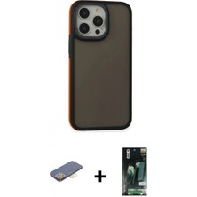 İlk El Grup Ieg™ iPhone 13 Pro Max Eksen Işık - Şeffaf 360 Full Body Arka Koruyucu + Sarı Renkli Kamera Lens Koruma Cam