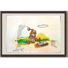 Karikatural Seyyeh Hassan Hejazi 29X21CM Orijinal Karikatür BOD03331