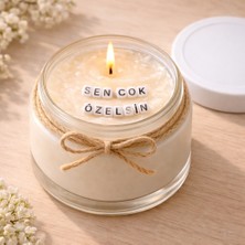 Verda Desing Sen Çok Özelsin Notlu Kokulu Kavanoz Mum - Özel Notlu Hediyelik Cam Mum