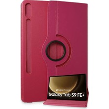 Sh Ticaret Galaxy X610 Tab S9 Fe 12.4 Kılıf 360 Tablet Deri Kılıf - Pembe