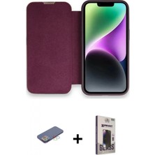 İlk El Grup Ieg™ iPhone 13 Pro Max Siluet Minimal Serisi - Siyah Bilvis Hayalet Cam Ekran Koruyucu + Mavi Renkli Kamera Lens Koruma Cam