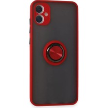 Sh Ticaret Galaxy A05 Kılıf Montreal Yüzüklü Silikon Kapak - Kırmızı