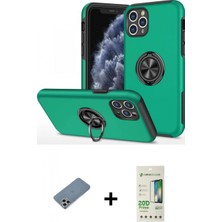 İlk El Grup Ieg™ iPhone 11 Pro Max Odak Form Prime - Siyah 20D Premium Cam Ekran Koruyucu + Gümüş Shine Kamera Lens Koruma Cam