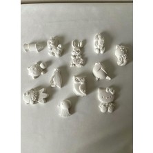 CEG Art Gallery Taş Boyama Seti - 12'li Mini Karışık Hayvan Seti - 1 Adet Fırça + 3 Renk Boya + 6 Adet Mıknatıs