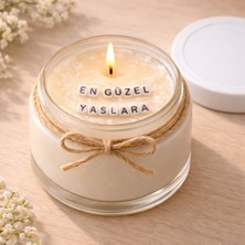 Verda Desing En Güzel Yaşlara Notlu Kokulu Kavanoz Mum - Özel Notlu Hediyelik Cam Mum