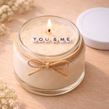 Verda Desing You & Me Notlu Kokulu Kavanoz Mum - Özel Notlu Hediyelik Cam Mum