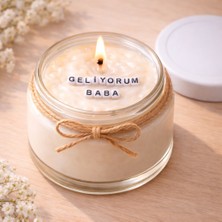 Verda Desing Geliyorum Baba Notlu Kokulu Kavanoz Mum - Özel Notlu Hediyelik Cam Mum