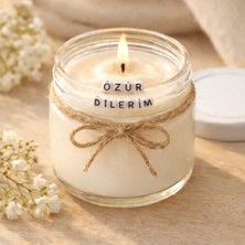 Verda Desing Özür Dilerim Notlu Kokulu Kavanoz Mum - Özel Notlu Hediyelik Cam Mum