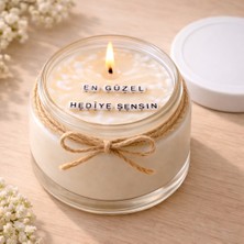 Verda Desing En Güzel Hediye Sensin Notlu Kokulu Kavanoz Mum - Özel Notlu Hediyelik Cam Mum