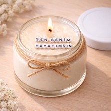 Verda Desing Sen Benim Hayatımsın Notlu Kokulu Kavanoz Mum - Özel Notlu Hediyelik Cam Mum