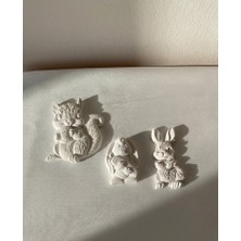 CEG Art Gallery Taş Boyama Seti - 3'lü Sevimli Hayvan Seti - 1 Adet Fırça + 3 Renk Boya