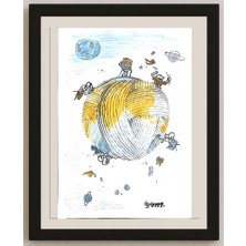 Karikatural Sun Wanshuai 29X21CM Orijinal Karikatür BOD03471