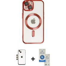 İlk El Grup Ieg™ iPhone 14 Nova Işık Özel Seri - Şeffaf Royal Nano Ekran Koruyucu + Gold Shine Kamera Lens