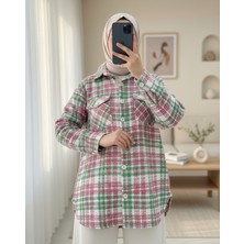 Modamorfo Kapaklı Cepli Tüvit Gömlek -Pembe