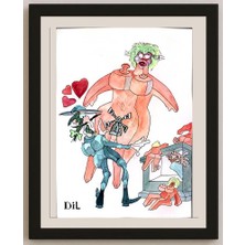 Karikatural Dilyan Dochev 29X21CM Orijinal Karikatür BOD03271