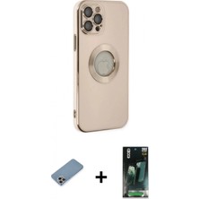 İlk El Grup Ieg™ iPhone 12 Pro Max Iz Form Serisi - Şeffaf 360 Full Body Arka Koruyucu + Gökkuşağı Shine Kamera Lens Koruma Cam
