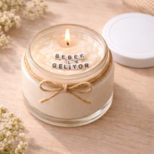 Verda Desing Bebek Geliyor Notlu Kokulu Kavanoz Mum - Özel Notlu Hediyelik Cam Mum