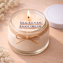 Verda Desing Sen Benim Şansımsın Notlu Kokulu Kavanoz Mum - Özel Notlu Hediyelik Cam Mum