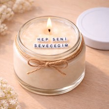 Verda Desing Hep Seni Seveceğim Notlu Kokulu Kavanoz Mum - Özel Notlu Hediyelik Cam Mum