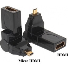 Derwell Micro To HDMI Ultra Full Hd 4K Destekli 180 270 Derece Dönebilen Oynar Başlıklı Mikro HDMI Aparat Çevirici Dönüştürücü Adaptör