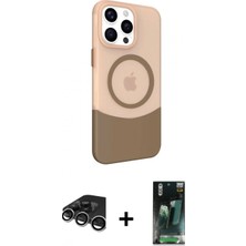 İlk El Grup Ieg™ iPhone 15 Pro Max Çekirdek Asil Özel Seri - Siyah 360 Mat Full Body Arka Koruyucu + Gümüş Raze Metal Kamera Lens
