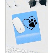 Hobishop Mavi Kalp & Pati Desenli Bilek Destekli Mousepad – Ergonomik Kaymaz Mouse Pad
