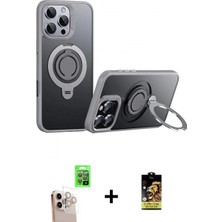 İlk El Grup Ieg™ iPhone 16 Pro Max Zirve Çizgi Prime - Siyah Buffer Cam Ekran Koruyucu + Natural Grey Raze Metal Kamera Lens