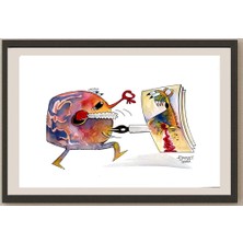 Karikatural Mohammed Effat 33X23CM Orijinal Karikatür BOD04190