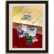 Karikatural Jiang Lidong 28X18CM Orijinal Karikatür BOD04140