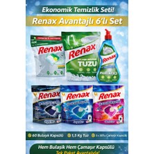 Renax Ekonomik Temizlik Paketi 6’lı Set Bulaşık Tablet + Çamaşır Kapsülü + Tuz + Parlatıcı
