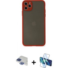 İlk El Grup Ieg™ iPhone 11 Pro Max Ahenk Çizgi Serisi - Siyah 3D Antistatik Cam Ekran Koruyucu + Lacivert Pers Alüminyum Kamera Lens