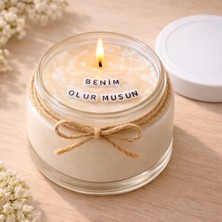 Verda Desing Benim Olur Musun Notlu Kokulu Kavanoz Mum - Özel Notlu Hediyelik Cam Mum