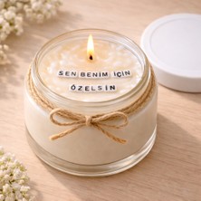 Verda Desing Sen Benim Için Özelsin Notlu Kokulu Kavanoz Mum - Özel Notlu Hediyelik Cam Mum