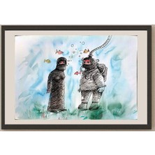 Karikatural Nikolay Fitkov 29X21CM Orijinal Karikatür BOD03759