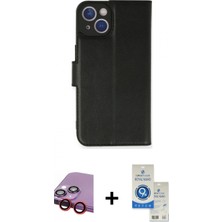 İlk El Grup Ieg™ iPhone 14 Siluet Işık Serisi - Şeffaf Royal Nano Ekran Koruyucu + Kırmızı Raze Metal Kamera Lens