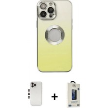 İlk El Grup Ieg™ iPhone 13 Pro Max Kutup Yansıma Özel Seri - Siyah Bilvis Hayalet Cam Ekran Koruyucu + Gökkuşağı Shine Kamera Lens