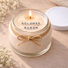 Verda Desing Gülümse Bugün Notlu Kokulu Kavanoz Mum - Özel Notlu Hediyelik Cam Mum