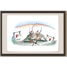 Karikatural Feng Hui Cang 25X18CM Orijinal Karikatür BOD04076