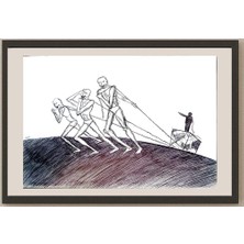 Karikatural Mohammad Bacher Anim Safari 29X21CM Orijinal Karikatür BOD04335