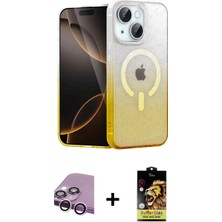 İlk El Grup Ieg™ iPhone 14 Eksen Minimal Özel Seri - Siyah Buffer Cam Ekran Koruyucu + Mor Raze Metal Kamera Lens
