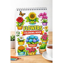 Z&R Craft Flowers Coloring Book Yetişkin ve Çocuk Boyama Kitabı Çiçek Desenleri 25 Sayfa - Rahatlatıcı Seri