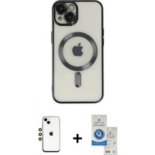 İlk El Grup Ieg™ iPhone 14 Nova Işık Özel Seri - Şeffaf Royal Nano Ekran Koruyucu + Gold Shine Kamera Lens
