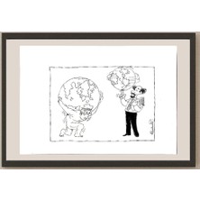 Karikatural Mohammed Fiezabadi 29X21CM Orijinal Karikatür BOD04162