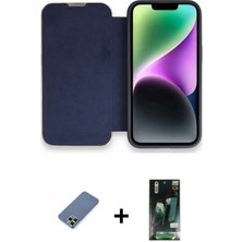 İlk El Grup Ieg™ iPhone 13 Pro Max Siluet Minimal Serisi - Şeffaf 360 Full Body Arka Koruyucu + Açık Yeşil Metal Kamera Lens Koruma Cam
