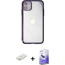 İlk El Grup Ieg™ iPhone 12 Doruk Doku Prime - Siyah Bilvis 5in1 5d Magic Hayalet Cam Ekran Koruyucu + Sarı Renkli Kamera Lens Koruma Cam