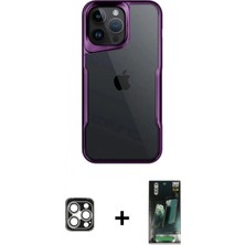 İlk El Grup Ieg™ iPhone 16 Pro Max Akış Çizgi Koleksiyonu - Siyah 360 Mat Full Body Arka Koruyucu + Gümüş Pvd Metal Kamera Lens