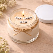 Verda Desing Bir Ömür Sen Notlu Kokulu Kavanoz Mum - Özel Notlu Hediyelik Cam Mum