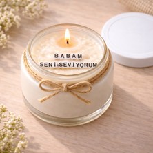 Verda Desing Babam Seni Seviyorum Notlu Kokulu Kavanoz Mum - Özel Notlu Hediyelik Cam Mum